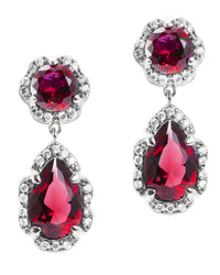 Round and Pear CZ Earrings
