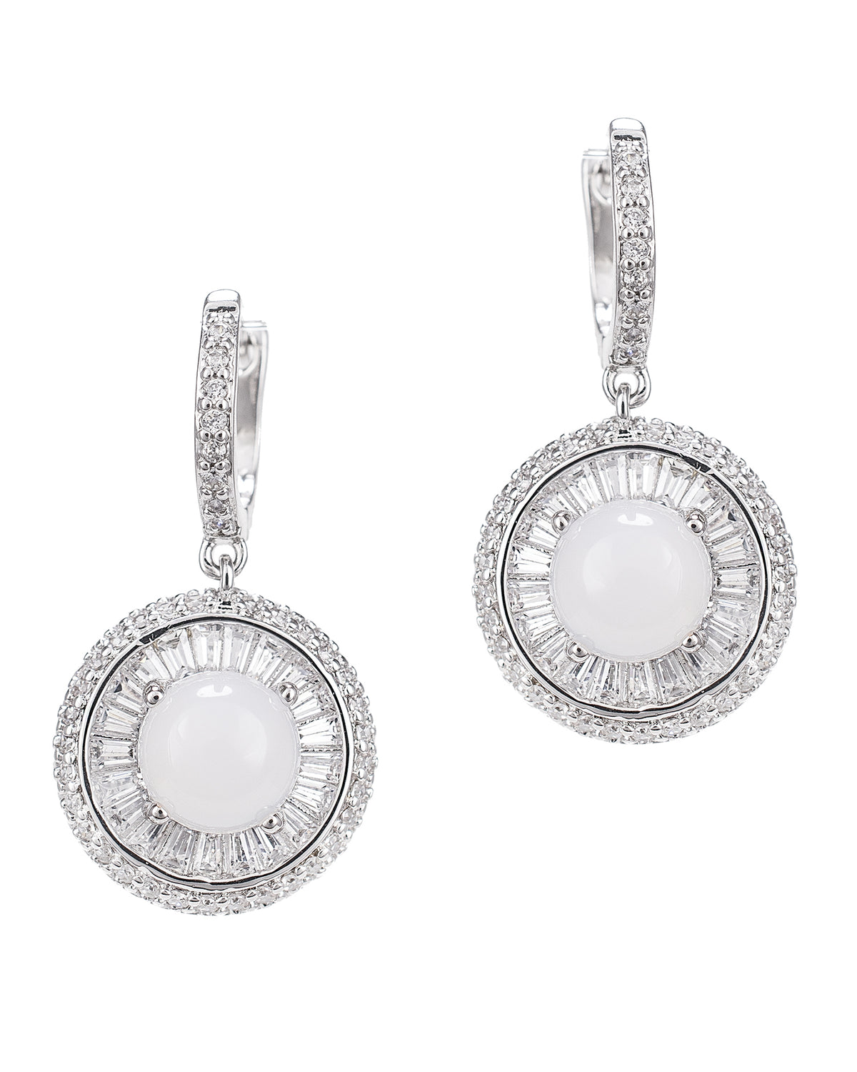 Pave Disc Earrings