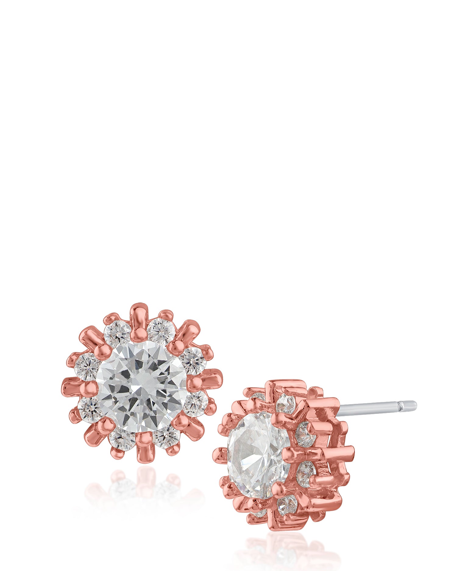 Round CZ Stud Earrings