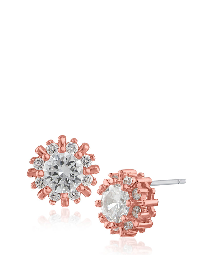 Round CZ Stud Earrings