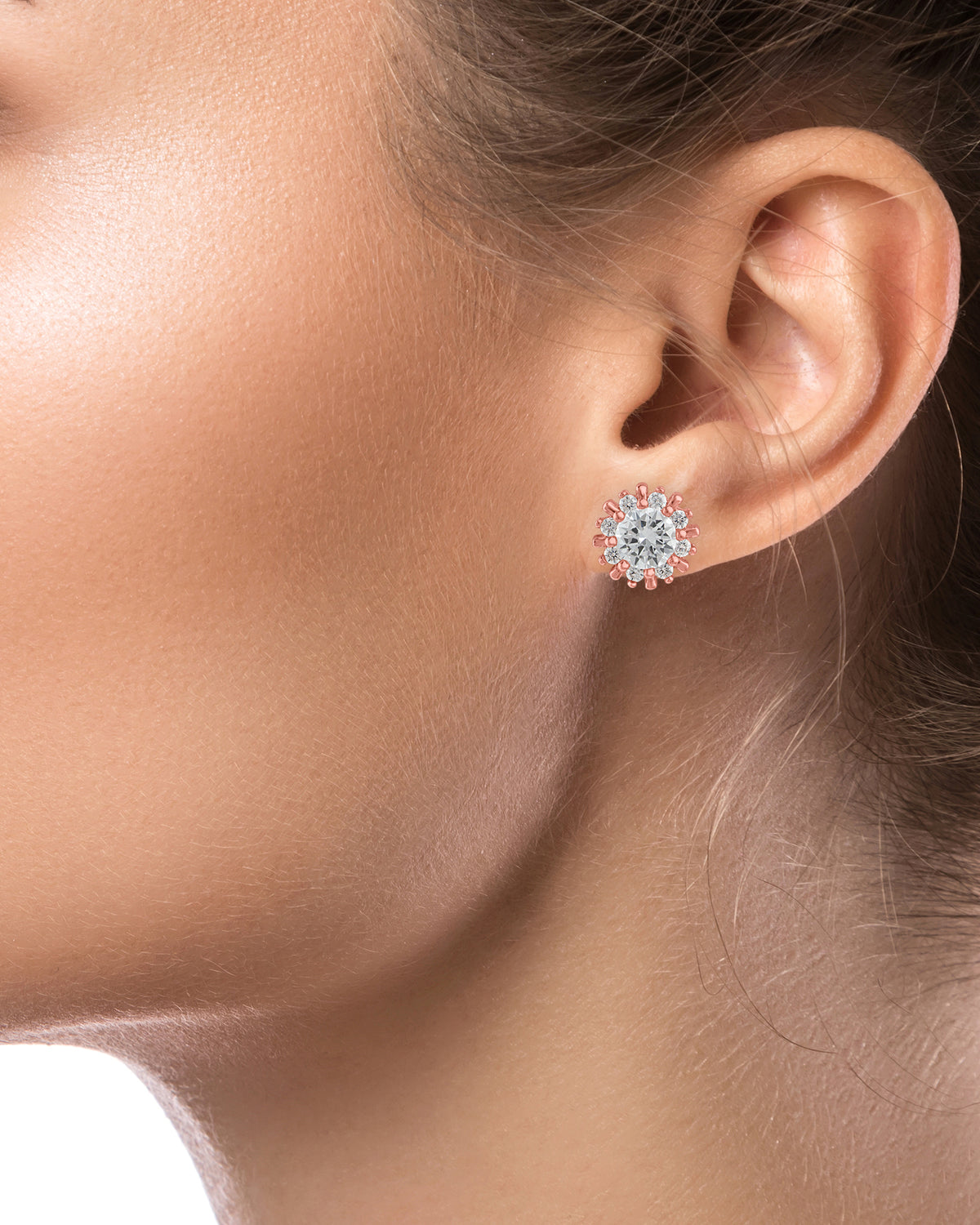 Round CZ Stud Earrings