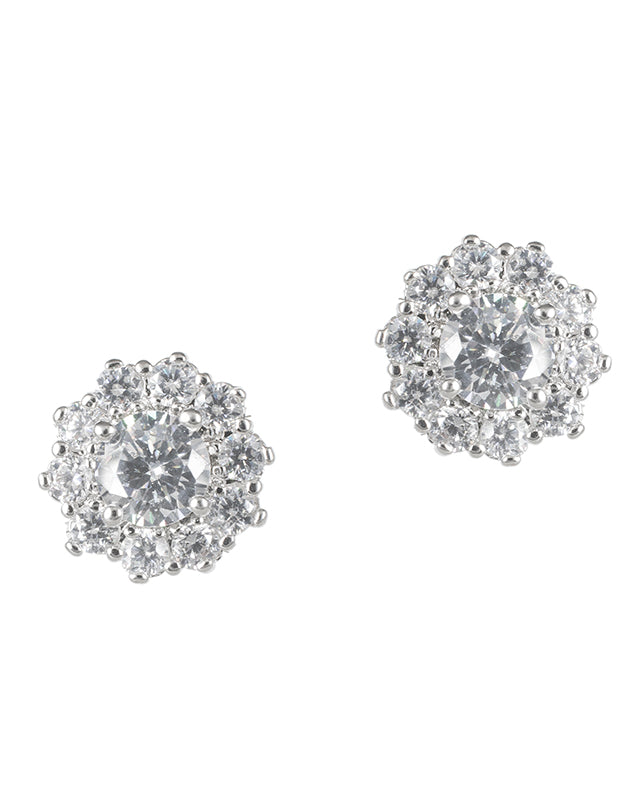 Round CZ Stud Earrings