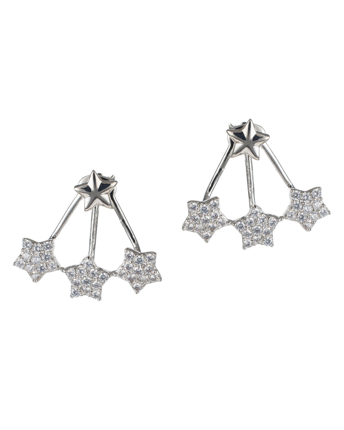 Triple Star Front to Back Earrings