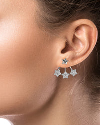 Triple Star Front to Back Earrings