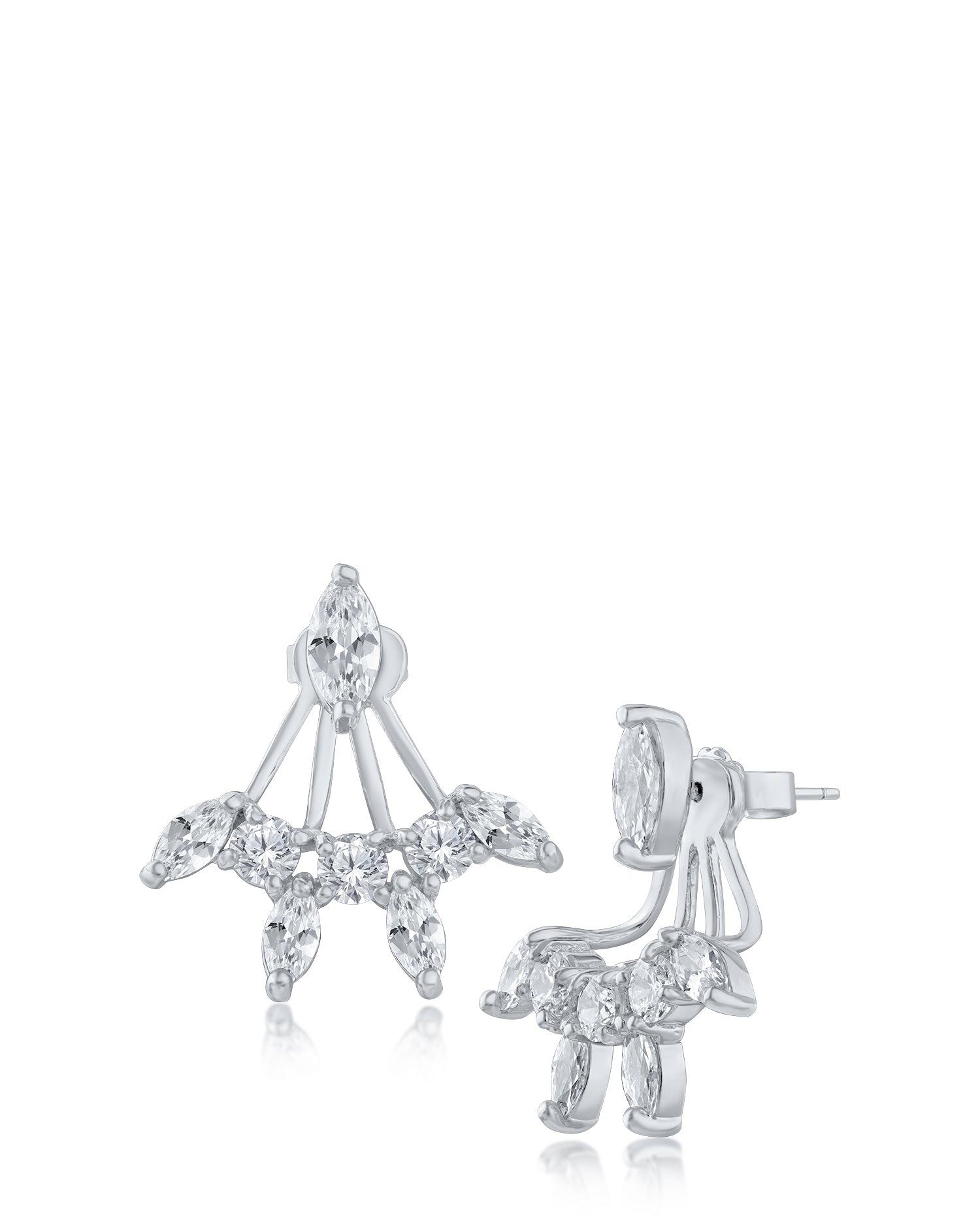 Marquise CZ Front to Back Earrings