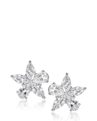 Pear and Marquise Shaped Stud Earrings