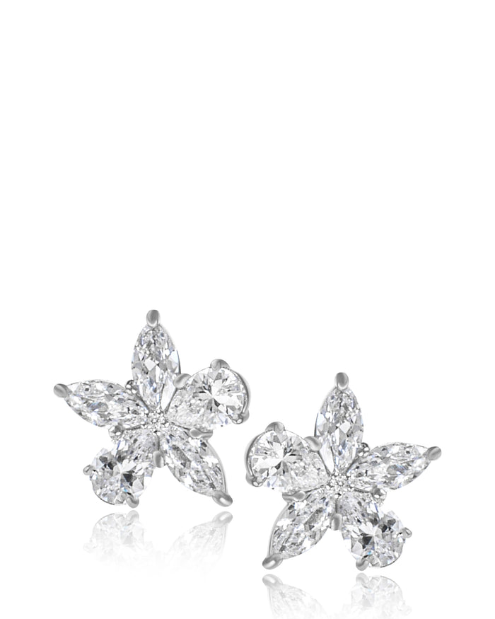 Pear and Marquise Shaped Stud Earrings