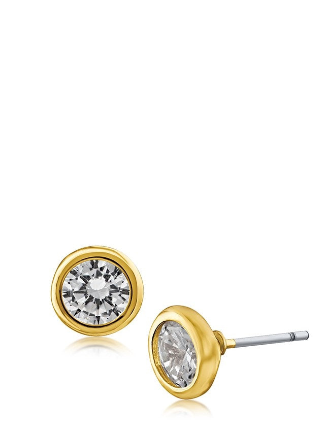 Bezel Set Stud Earrings