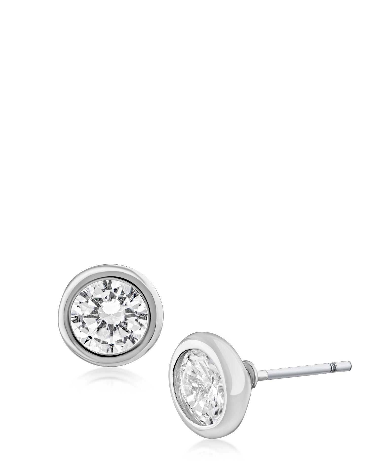 Bezel Set Stud Earrings