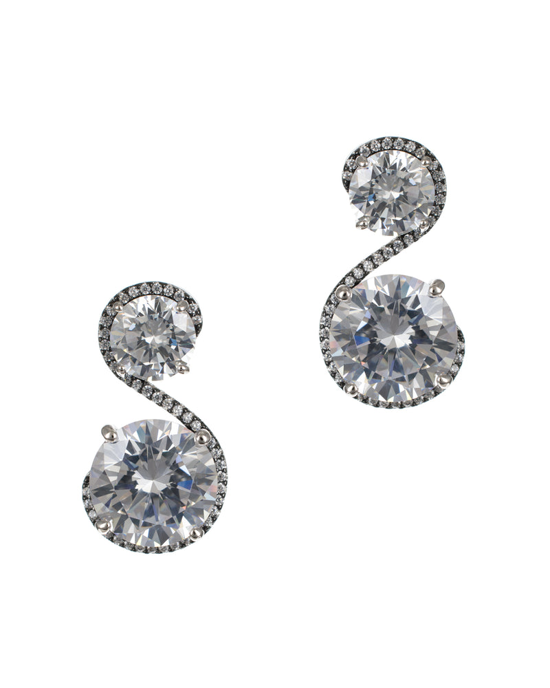 Double Round Drop Earrings
