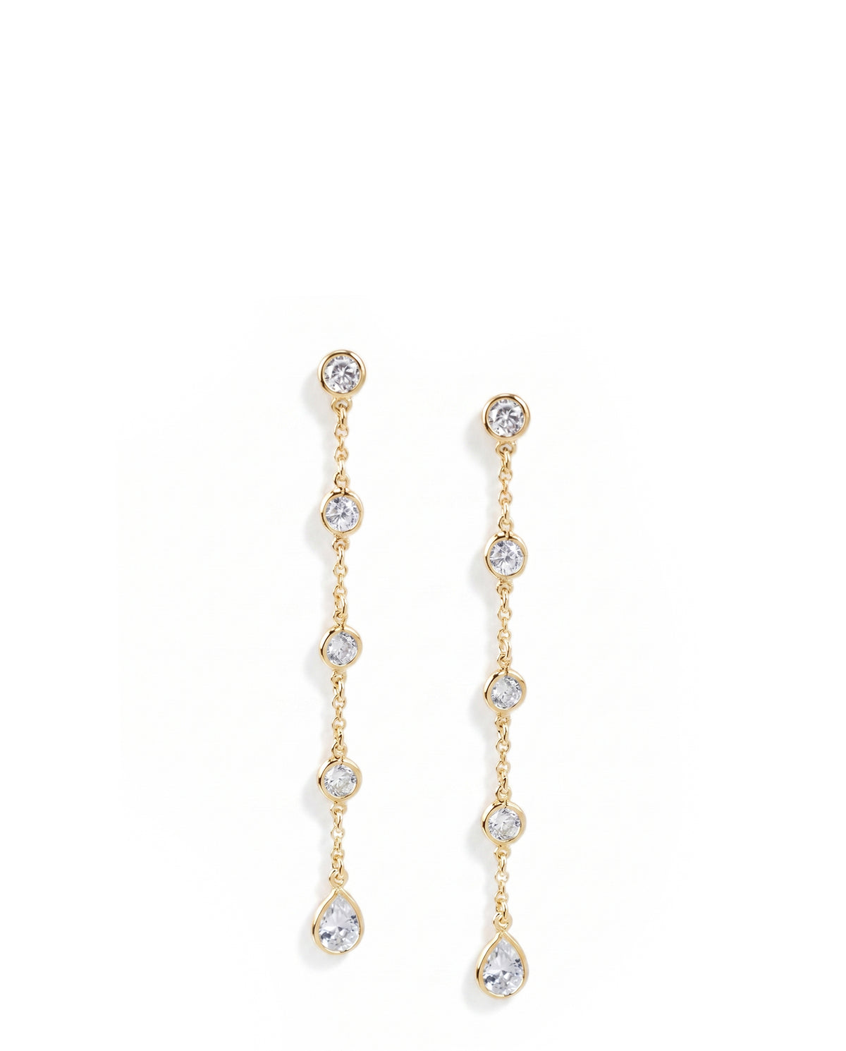 Bezel Set Drop Earrings