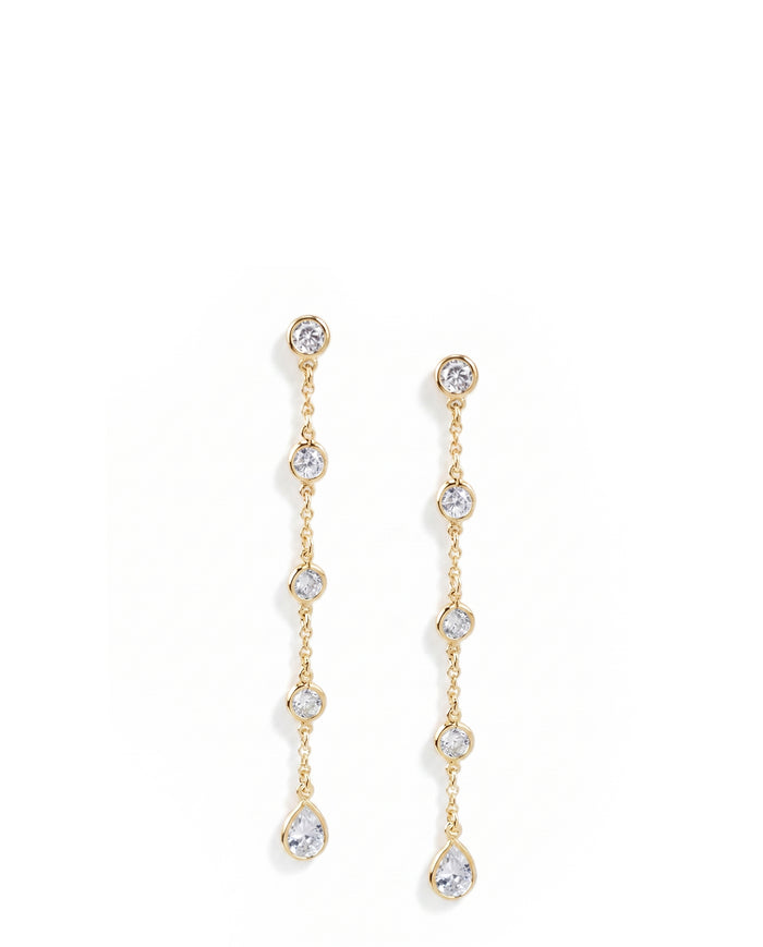 Bezel Set Drop Earrings