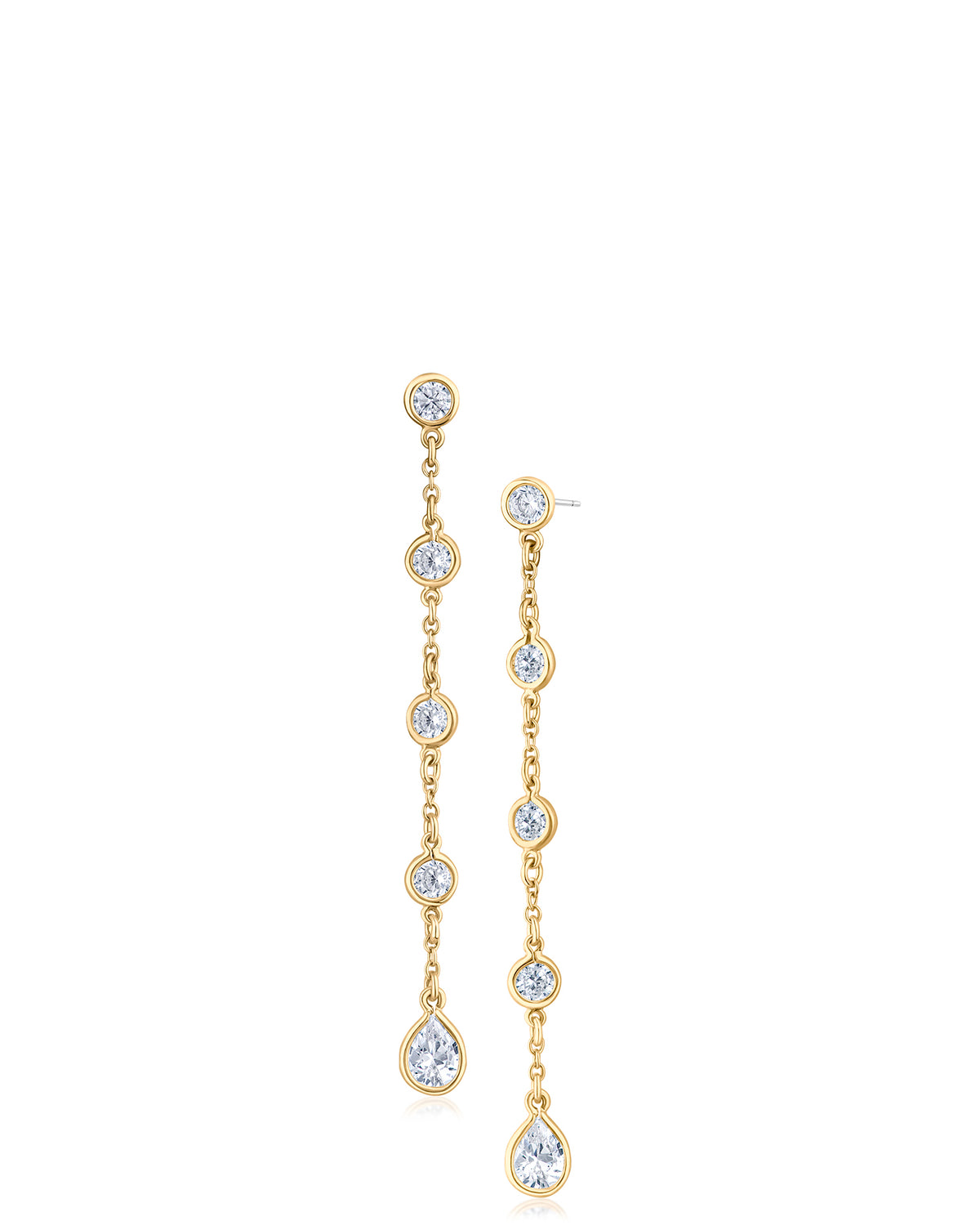 Bezel Set Drop Earrings