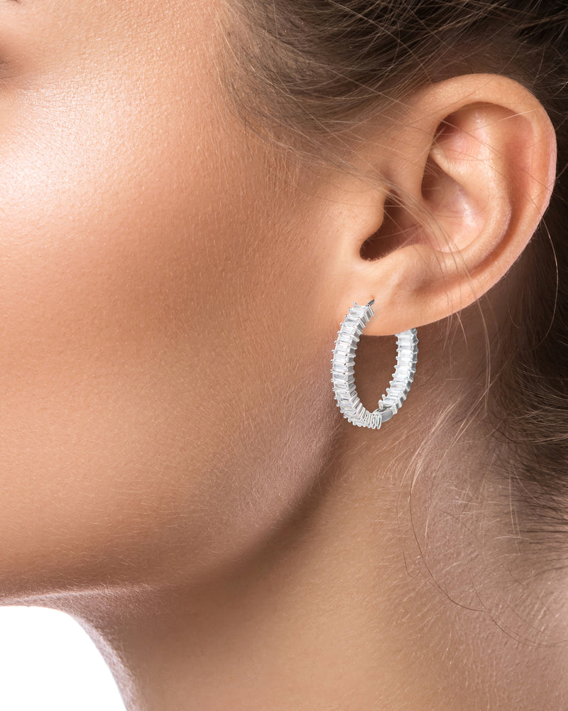 Baguette Hoop Earrings