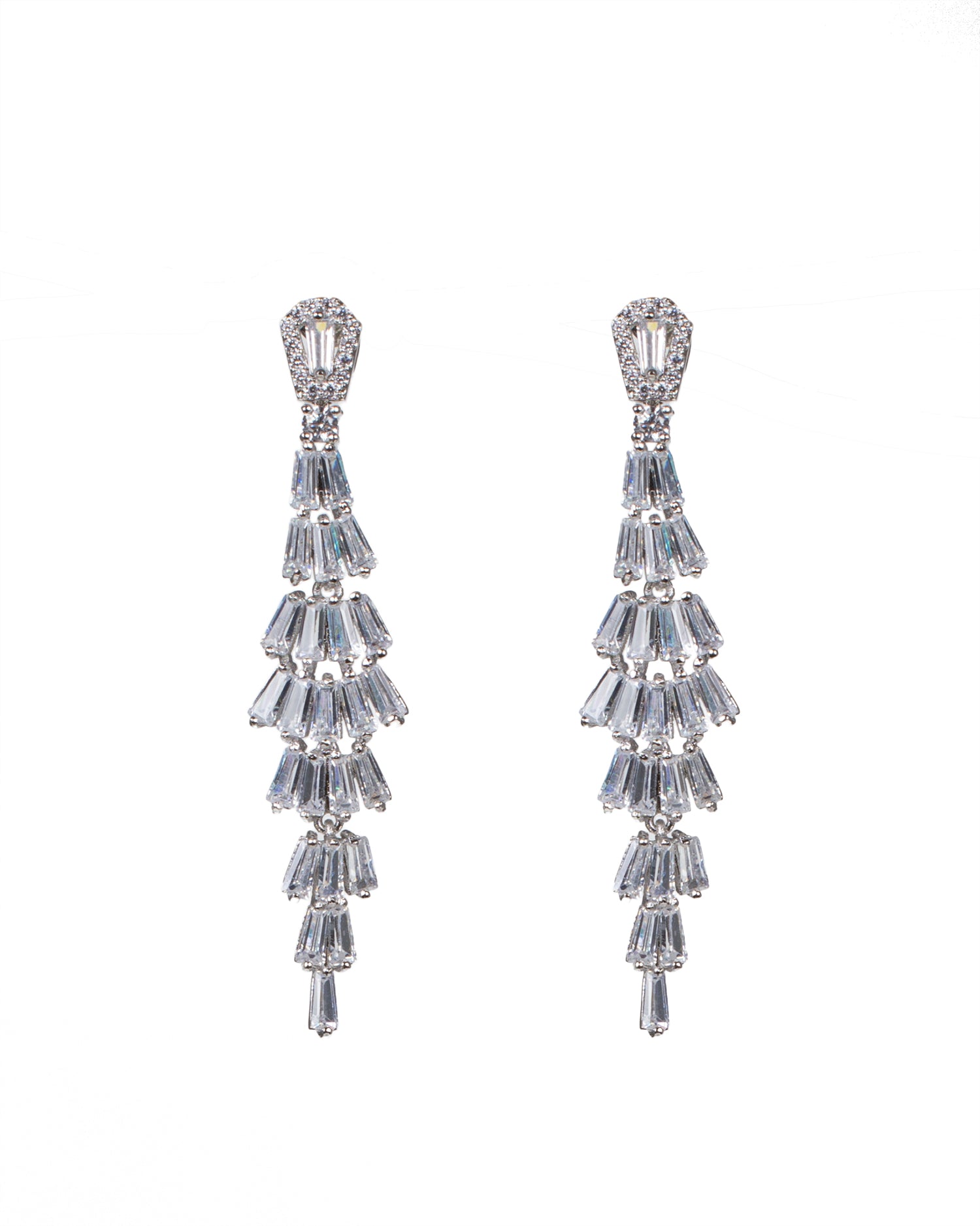 Tiered Baguette Drop Earrings