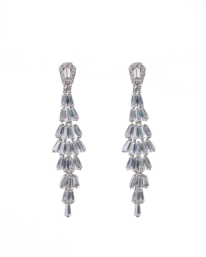 Tiered Baguette Drop Earrings
