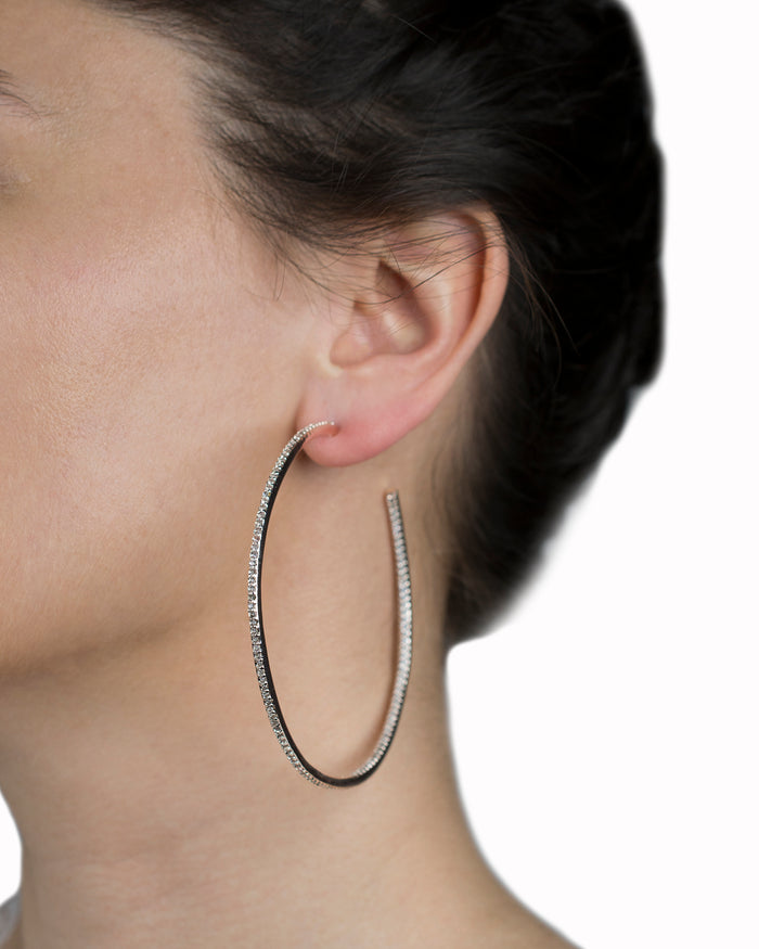 Large Pave Hoop Earrings