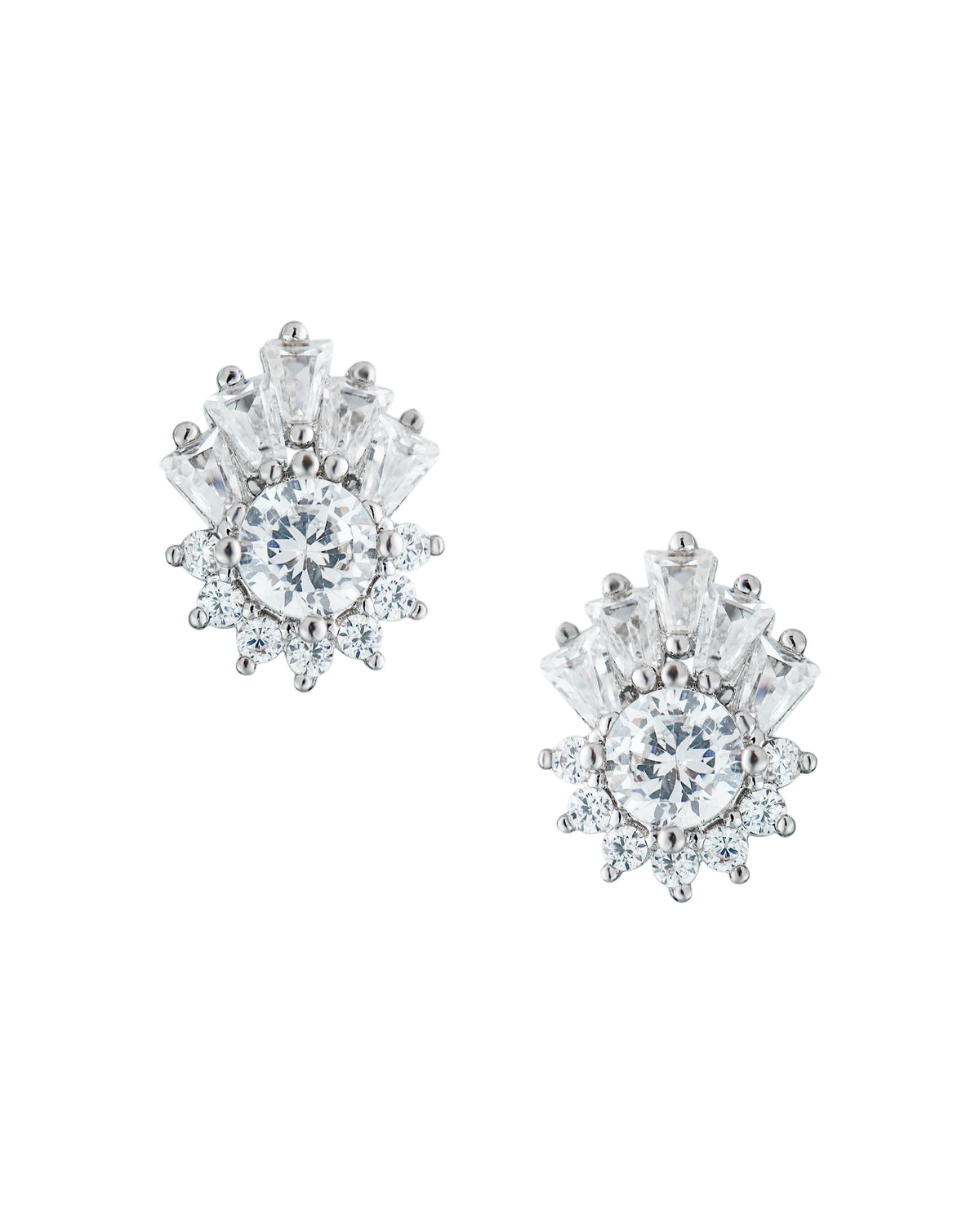 CZ Fan Shaped Earrings