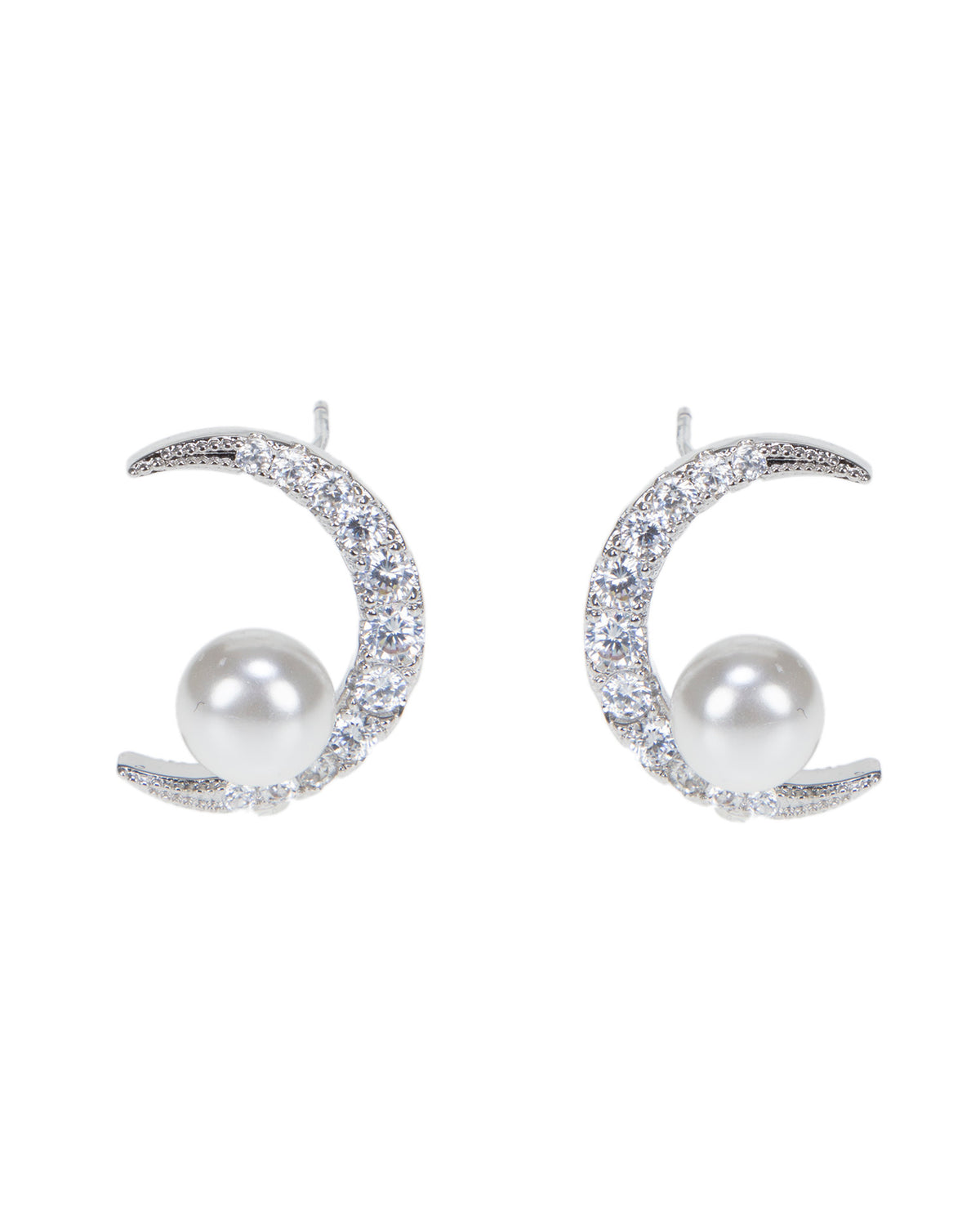 Luna Pearl Crescent Earrings