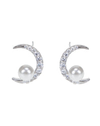 Luna Pearl Crescent Earrings