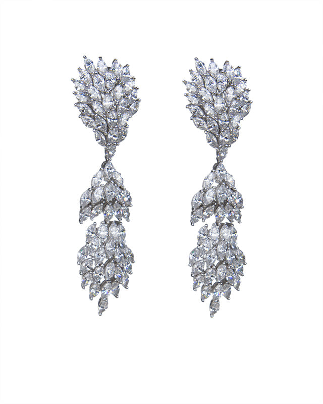 Marquis Cluster Drop Earrings