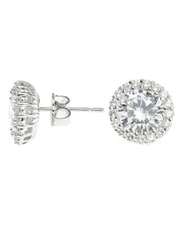 Classic Pave Round Earrings
