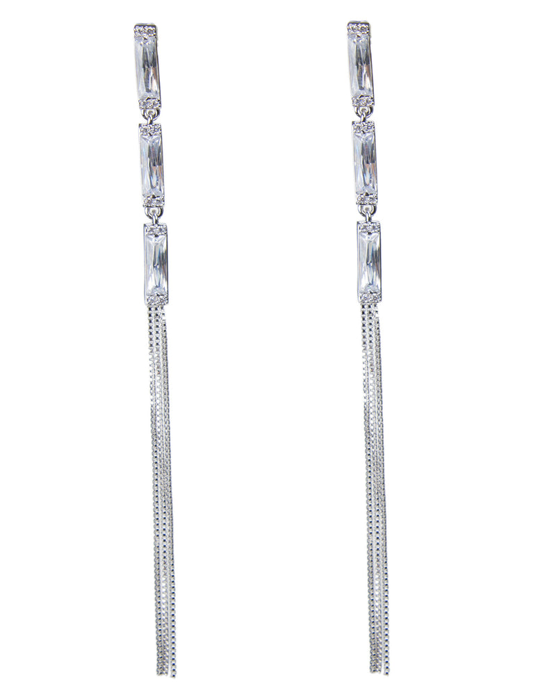 Baguette CZ Fringe Earrings