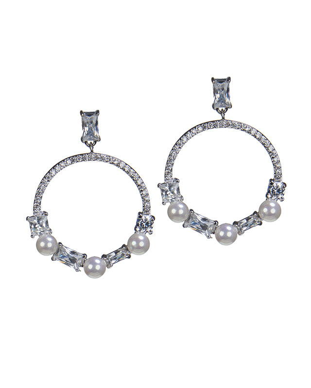 Pearl Cluster Hoop Drops