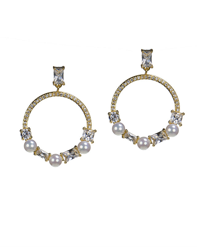 Pearl Cluster Hoop Drops