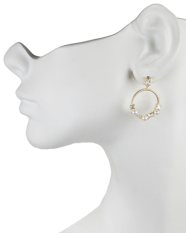 Pearl Cluster Hoop Drops