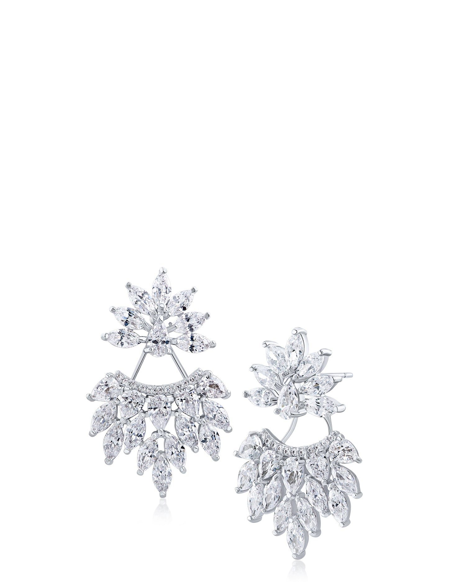 CZ Marquise Cluster Earrings