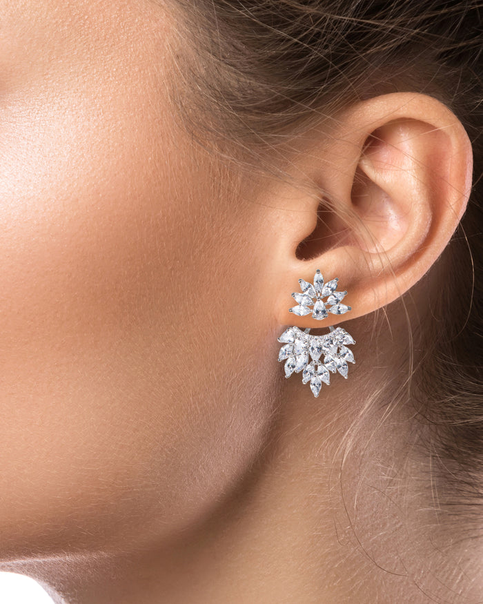 CZ Marquise Cluster Earrings