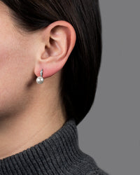 CZ and Pearl Drop Earrings