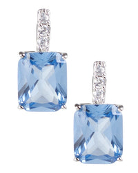 Aquamarine CZ Petite Drop Earrings