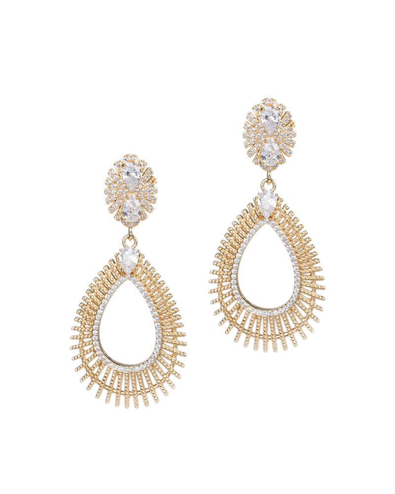 CZ Open Teardrop Earrings