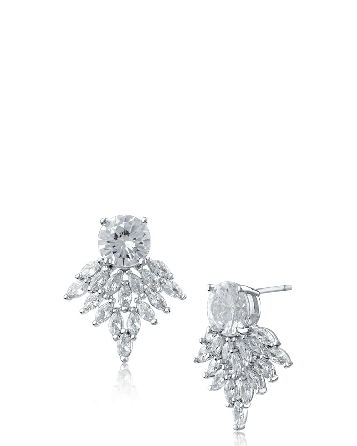 Radiant Fan Cluster Drop Earrings