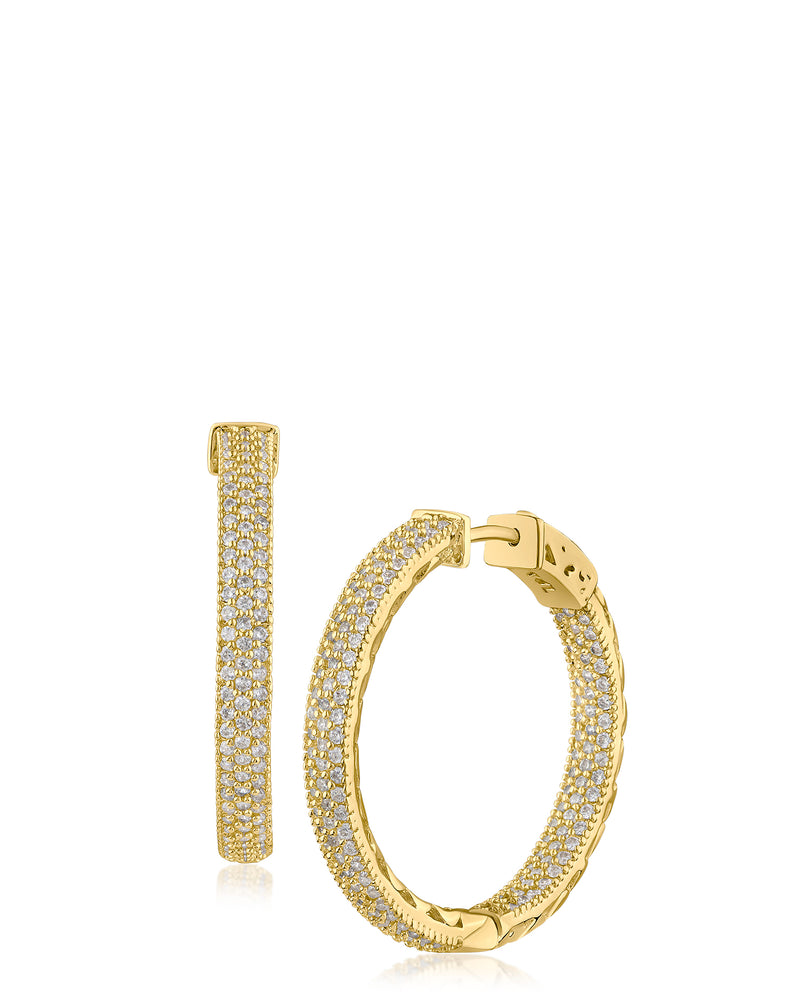 Classic Pave Hoop Earrings