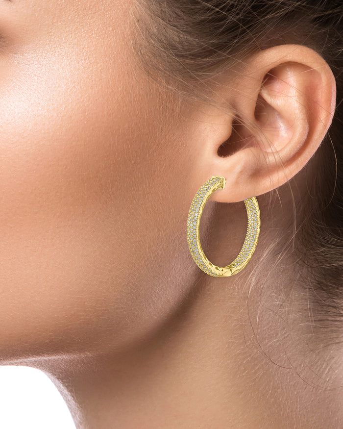 Classic Pave Hoop Earrings