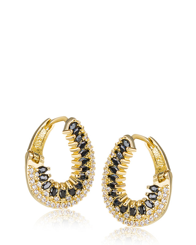 CZ Curved Hoop Earrings