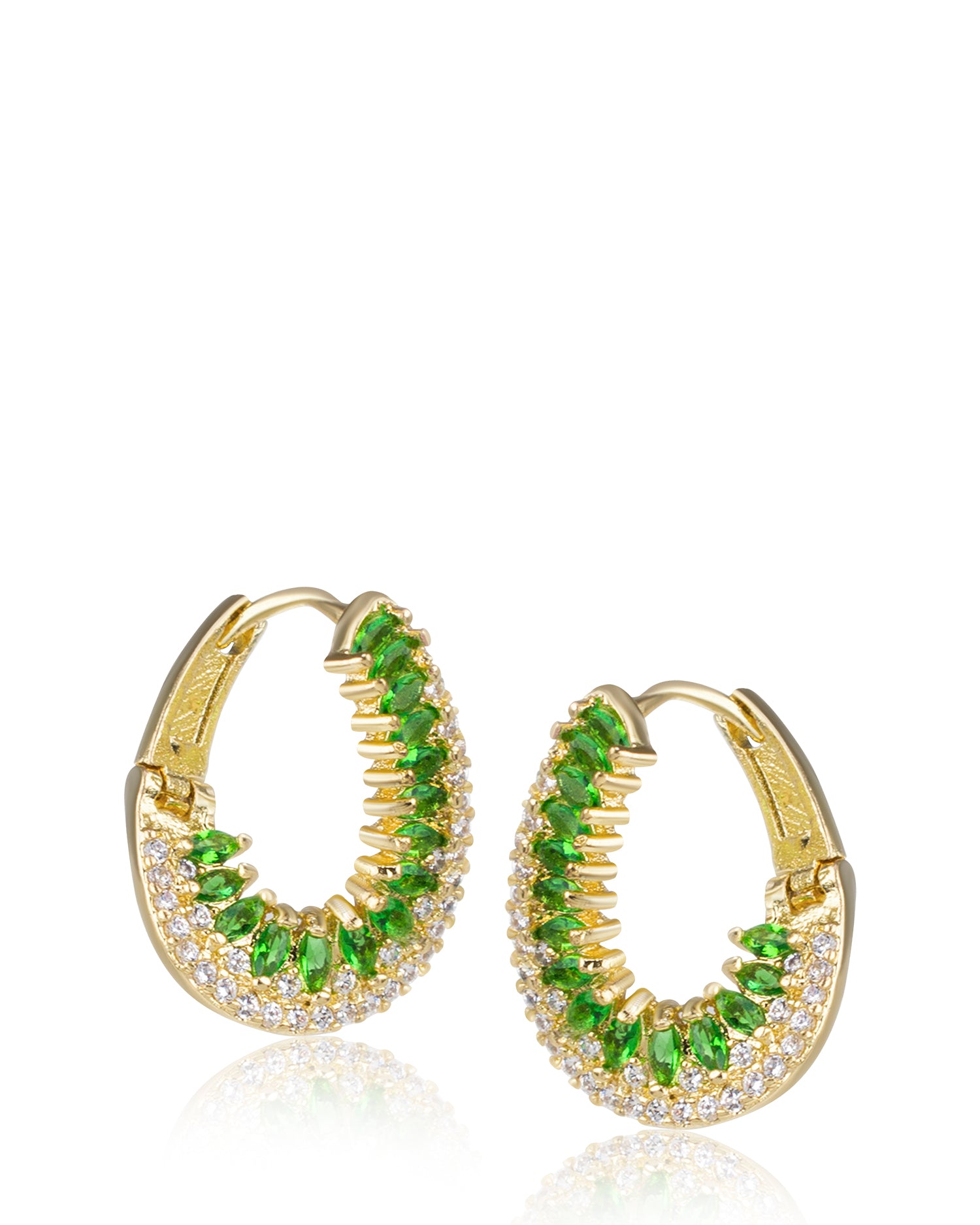 CZ Curved Hoop Earrings
