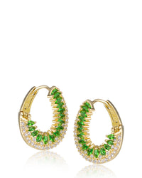 CZ Curved Hoop Earrings