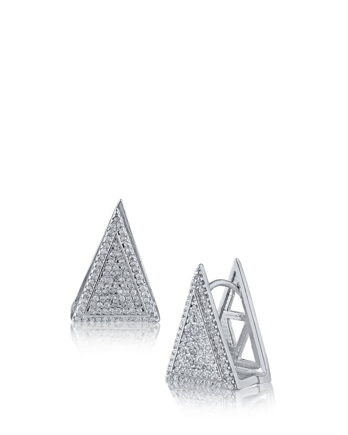 Pave CZ Triangle Earrings