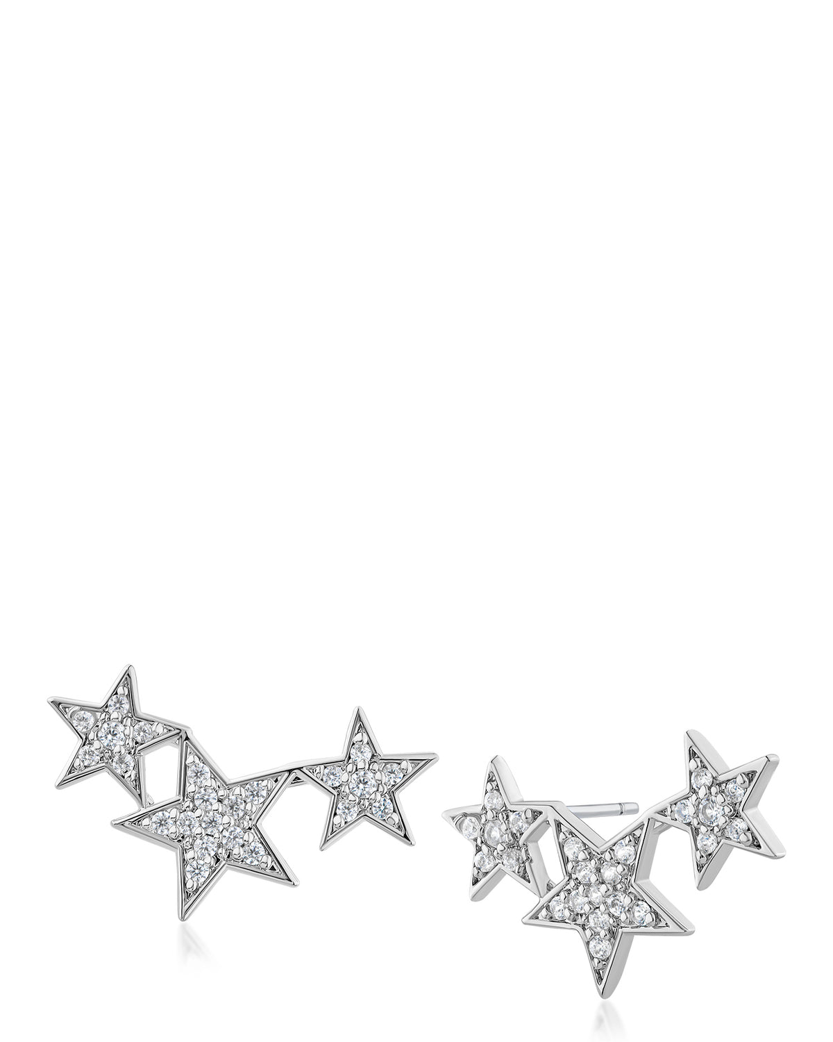 Triple Star Mini Crawler Earrings