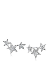 Triple Star Mini Crawler Earrings