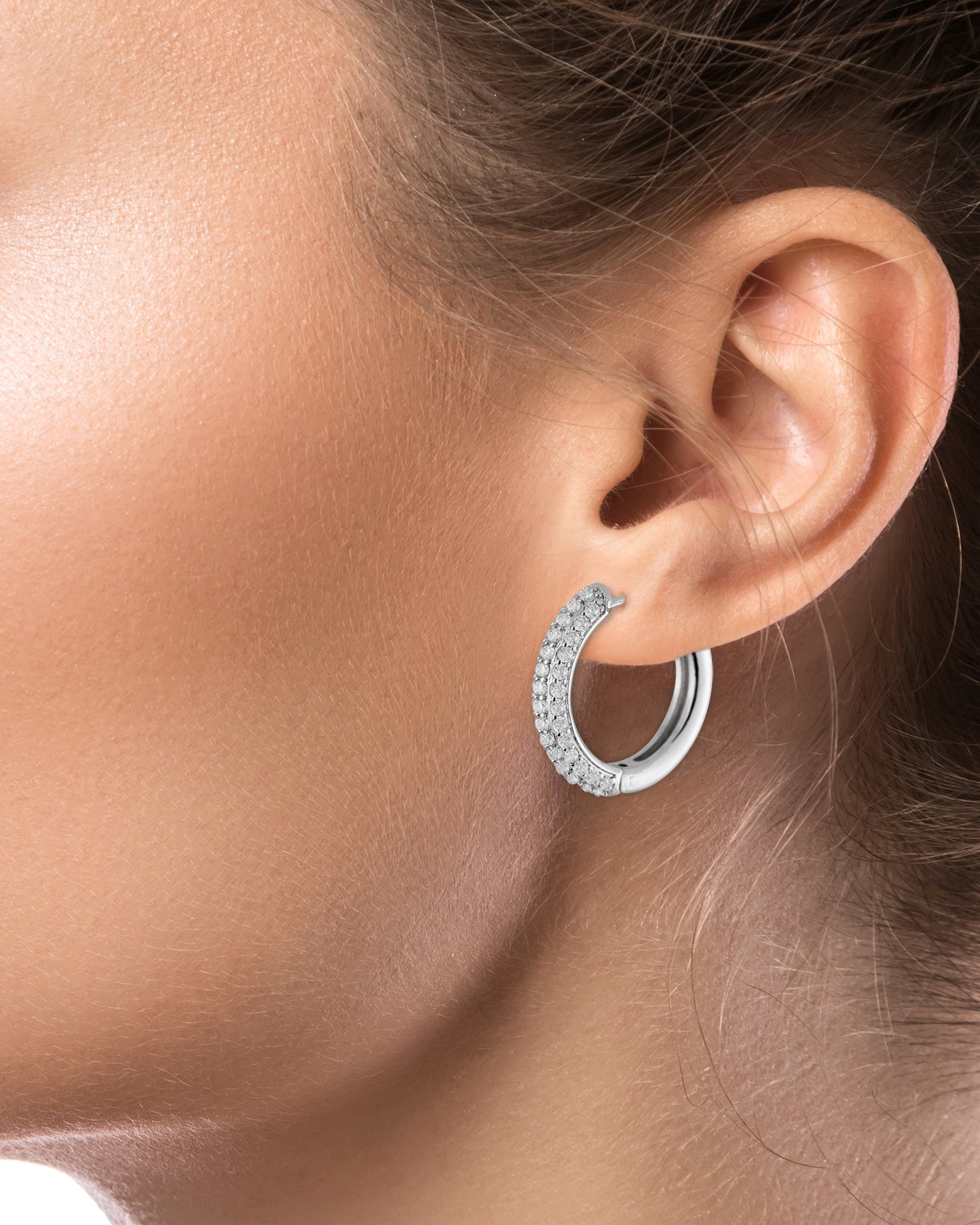 Pave Hoop Earrings