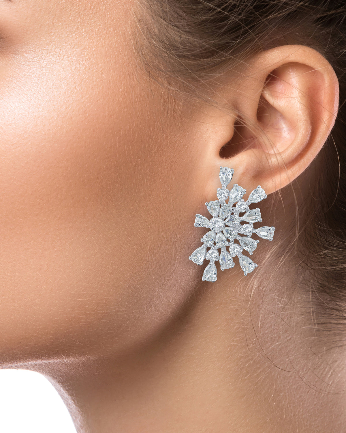 Pear Cluster Statement Earrings
