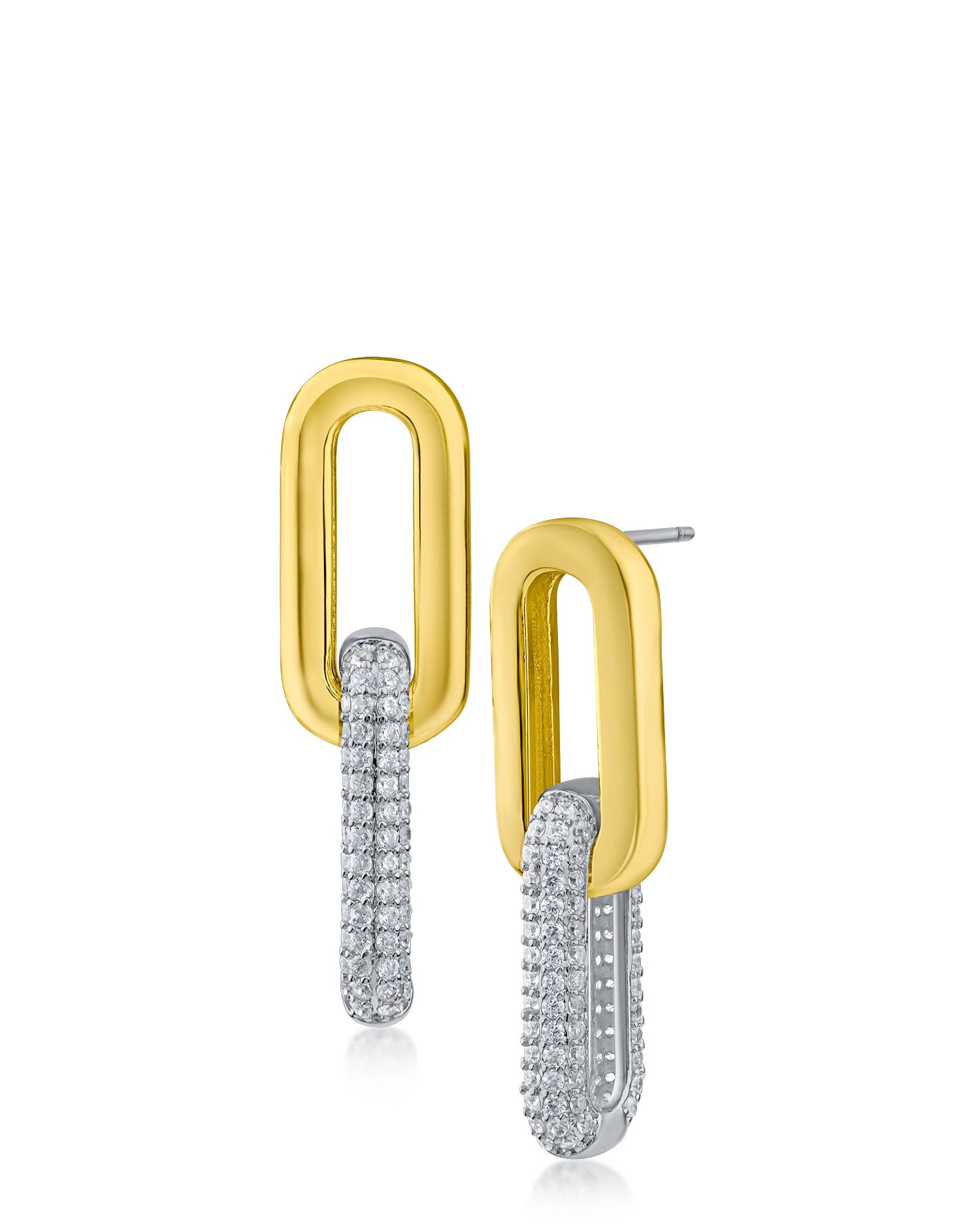 Pave Link Earrings