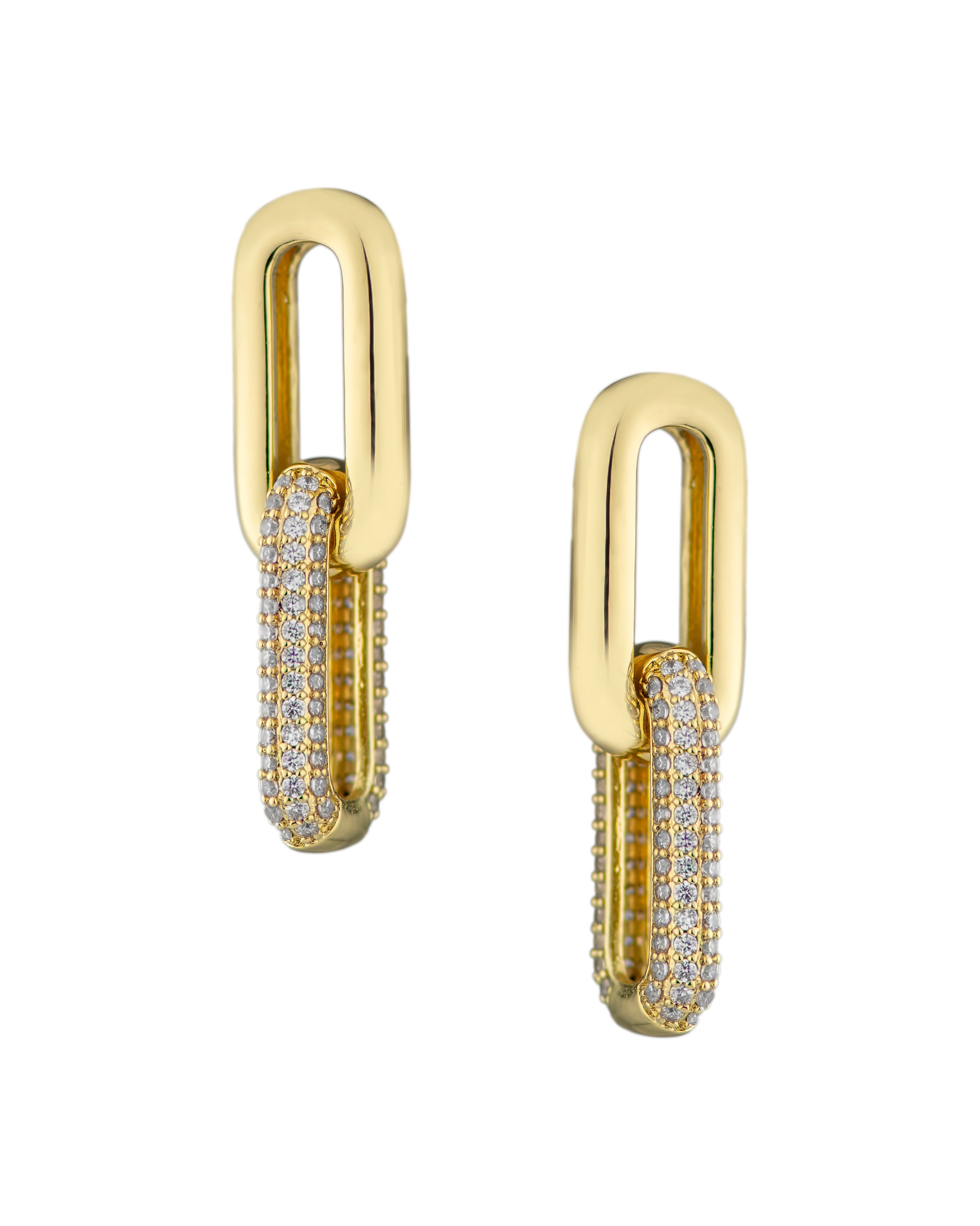 Pave Link Earrings