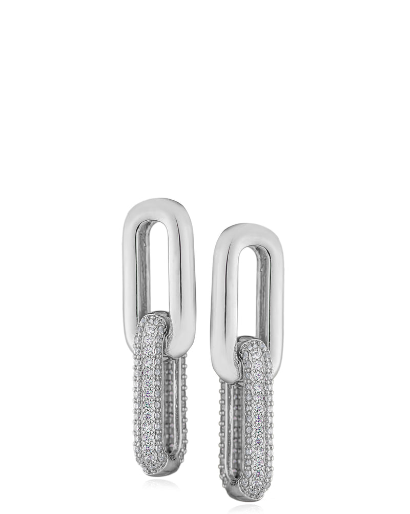 Pave Link Earrings