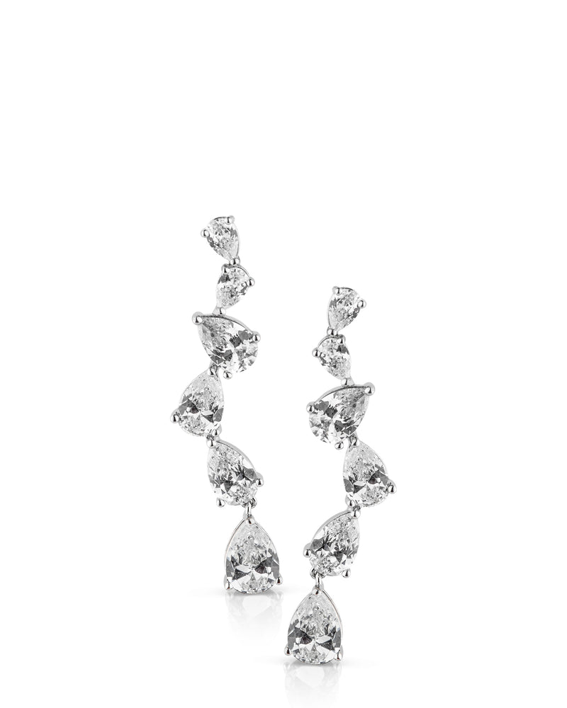 Cascading Pear CZ Earrings